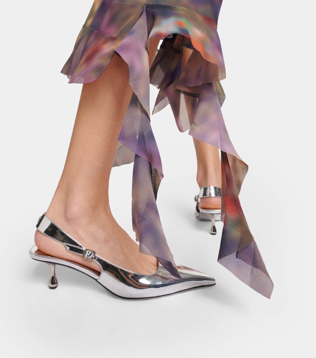 Pumps slingback Amel in pelle metallizzata | Jimmy Choo