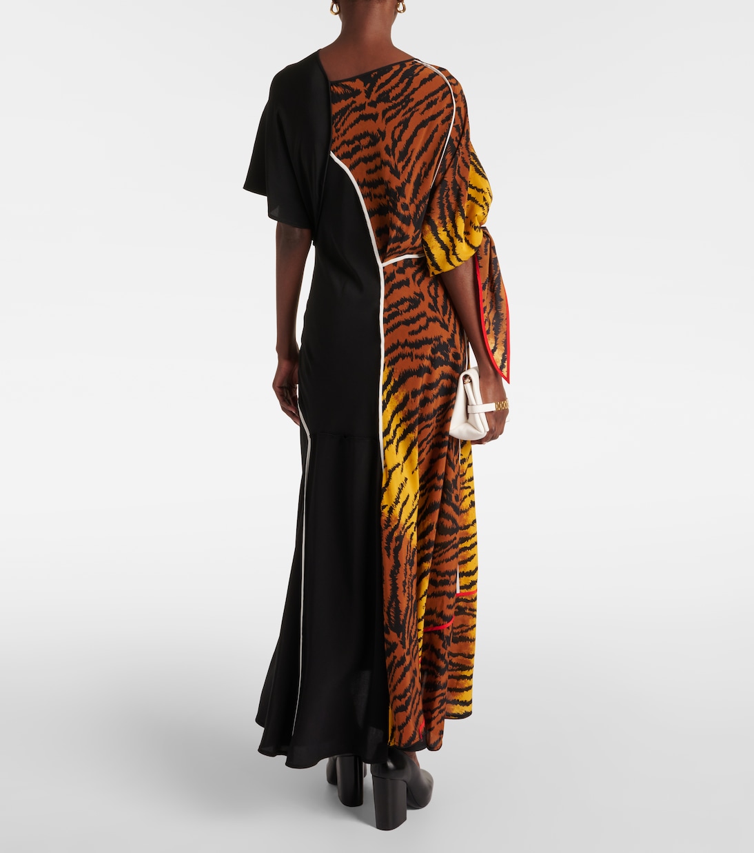 Abito lungo asimmetrico in seta | Victoria Beckham