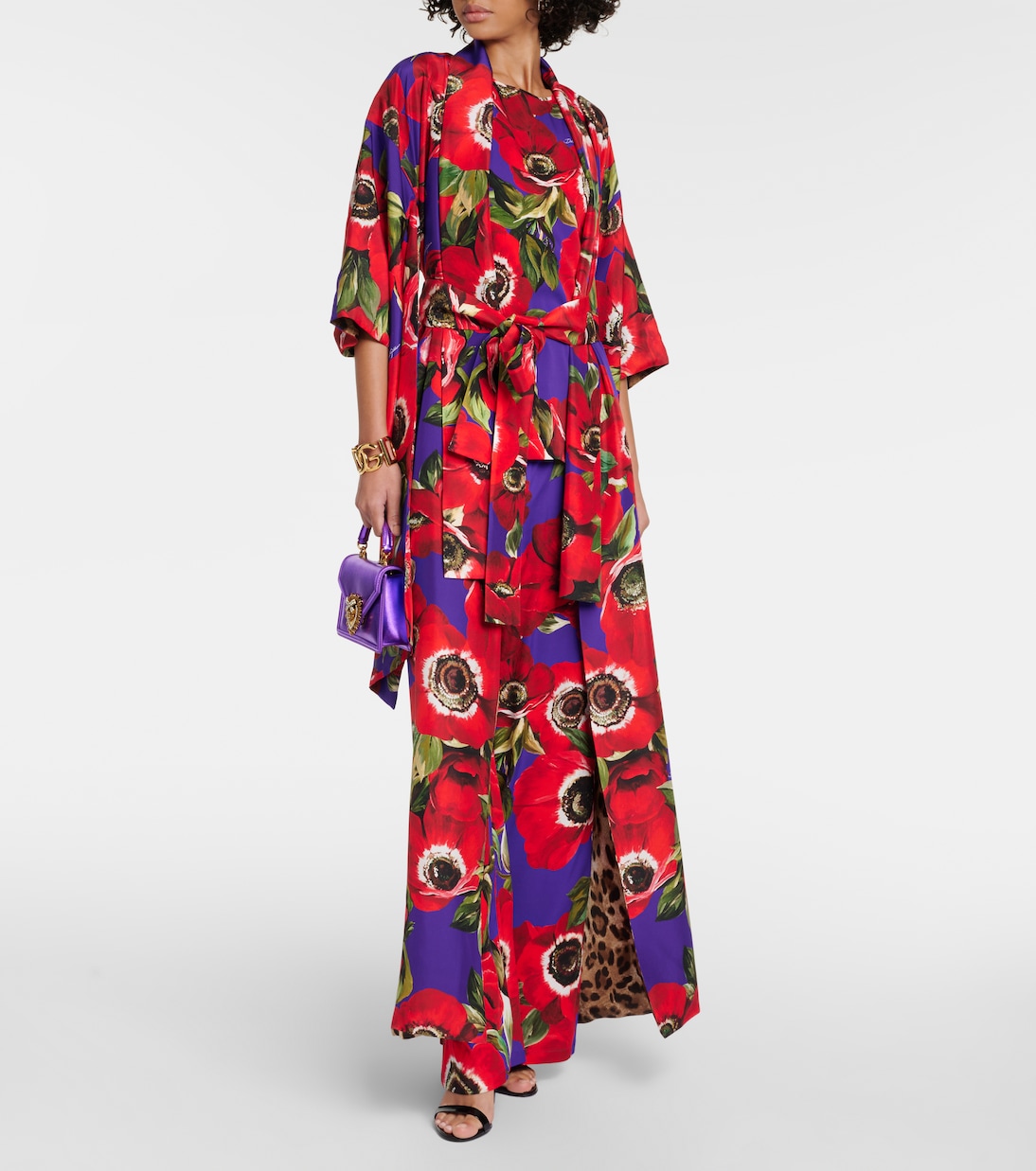 Bata de seda floral | Dolce&Gabbana