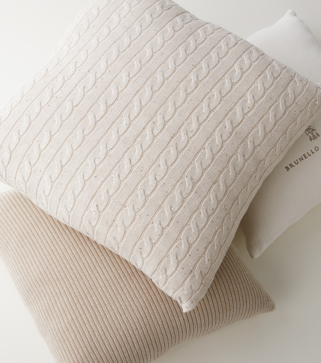 Cuscino in misto cotone a trecce | Brunello Cucinelli
