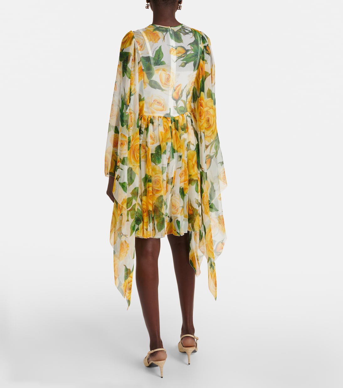 Robe en soie à fleurs | Dolce&Gabbana