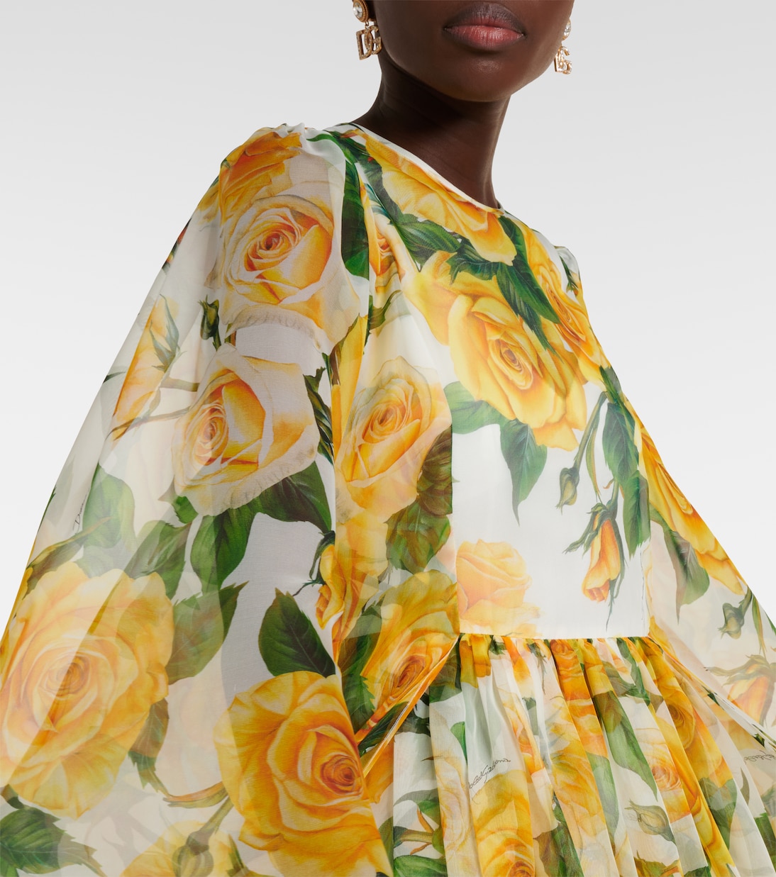 Robe en soie à fleurs | Dolce&Gabbana