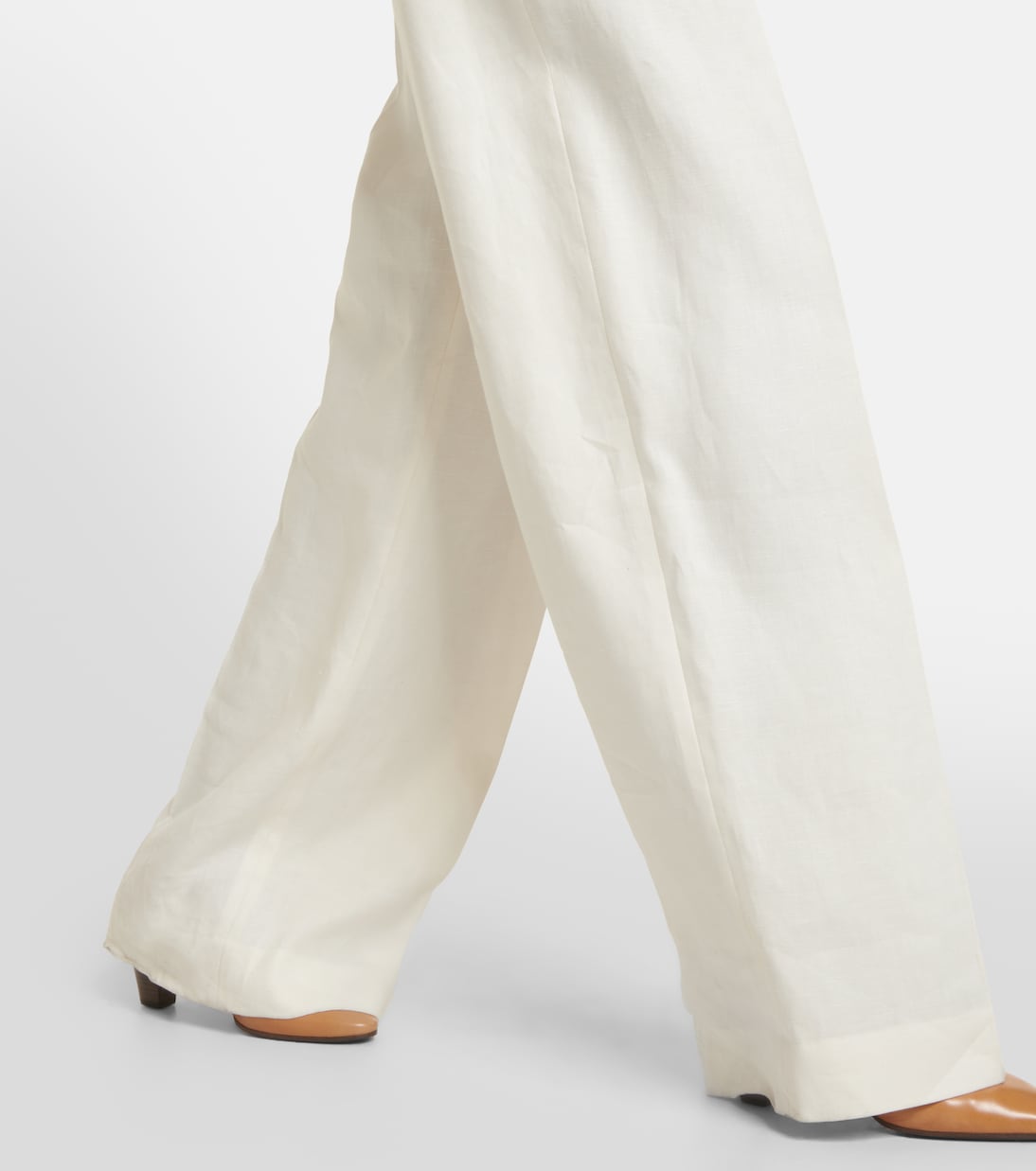 Pantaloni a gamba larga Antone in lino a vita alta | The Row