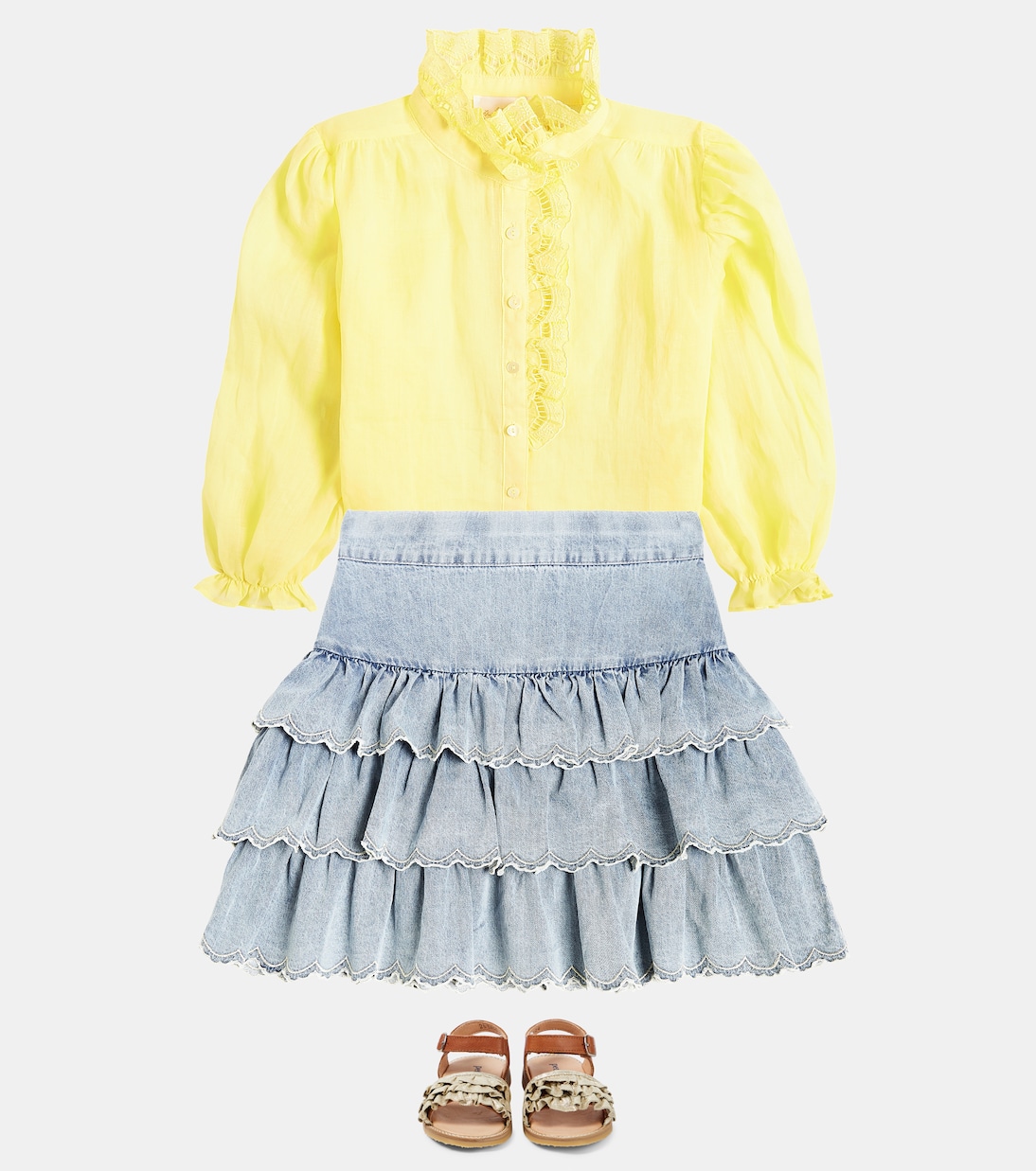 Rock aus Baumwoll-Chambray | Petite Amalie  