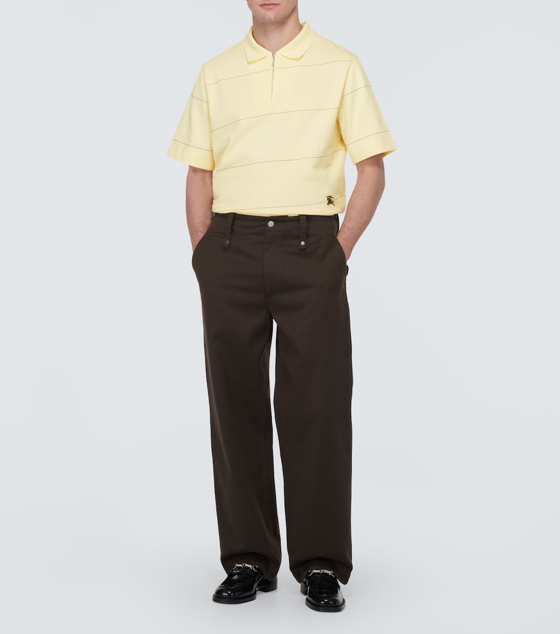 Polo EKD de piqué de algodón a rayas | Burberry