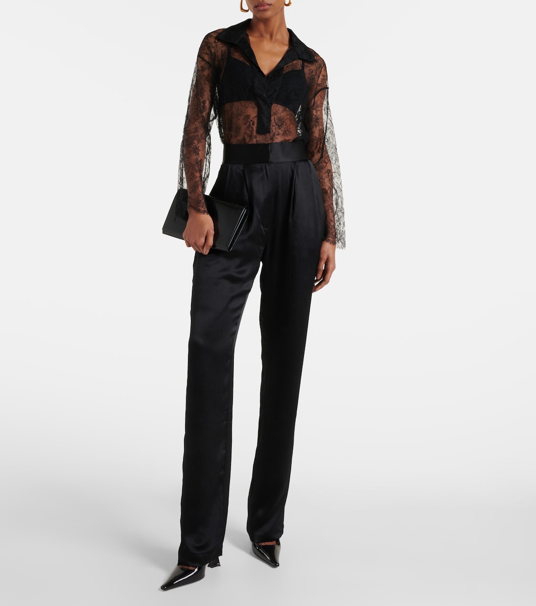 Pantaloni regular Remi in seta a vita alta | Tove