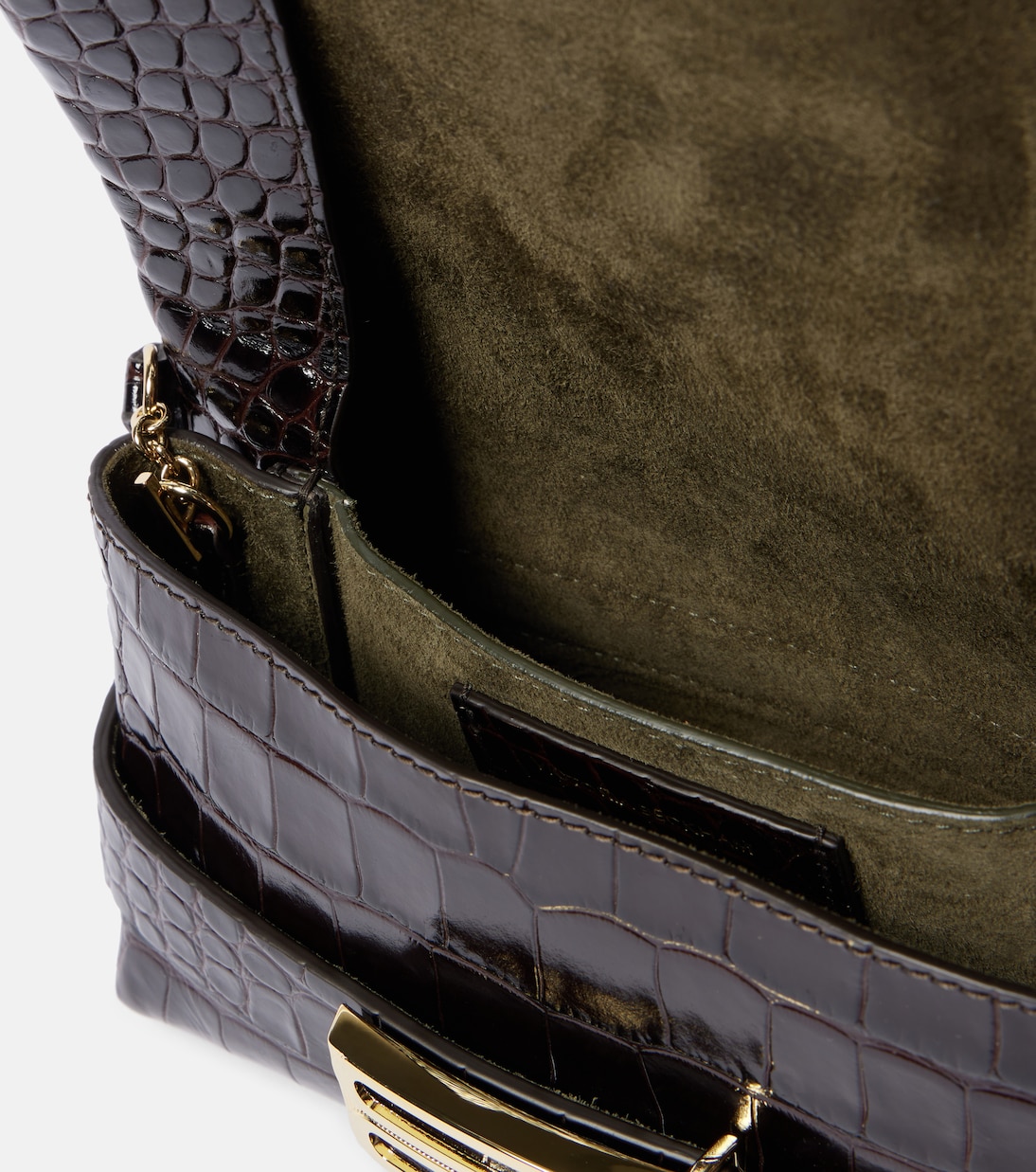 Mini croc-effect leather clutch | Victoria Beckham