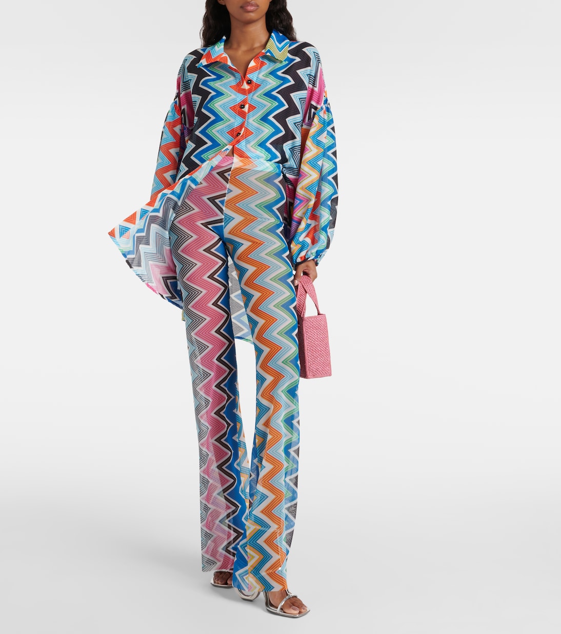Pantalones Jóvenes Missoni con Corte Campana y Diseño en Zigzag