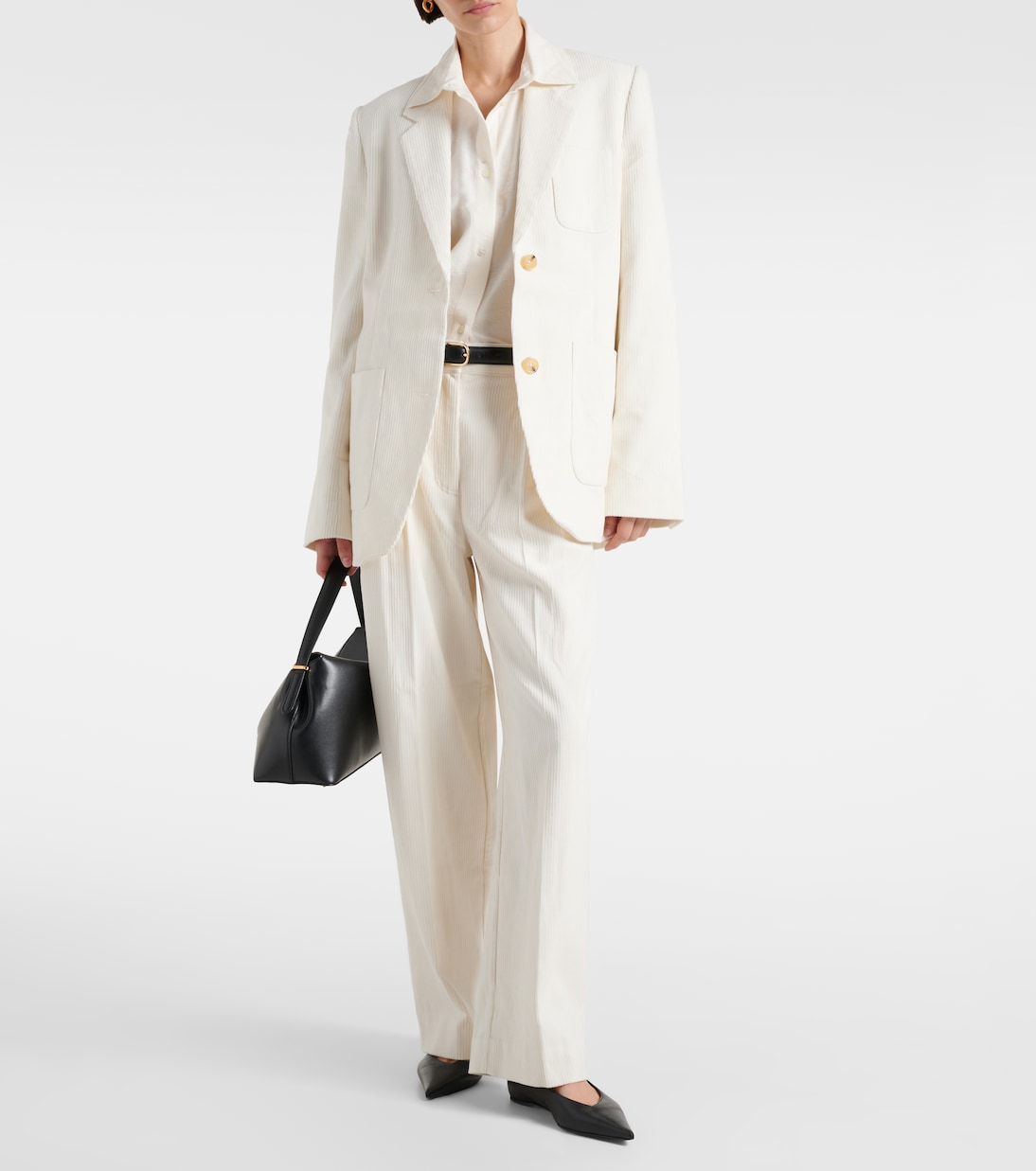 Weite High-Rise-Hose aus Seide und Baumwolle | Toteme