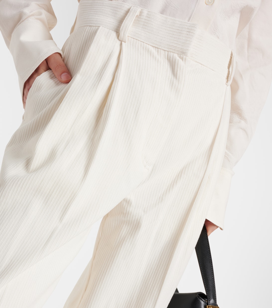 Weite High-Rise-Hose aus Seide und Baumwolle | Toteme