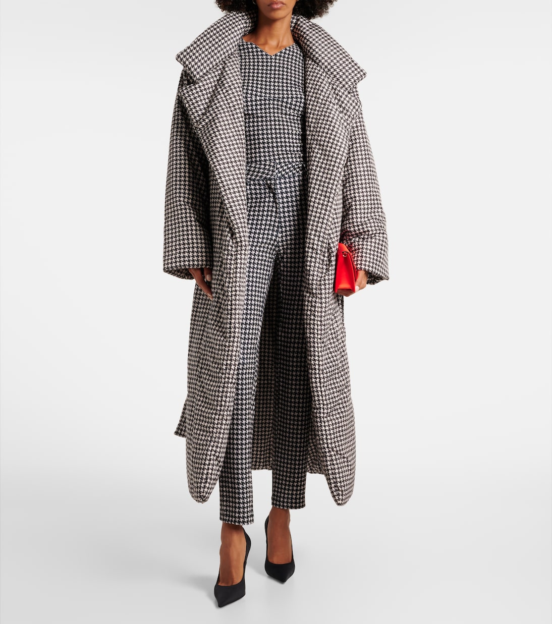 Houndstooth high-rise slim pants | Norma Kamali