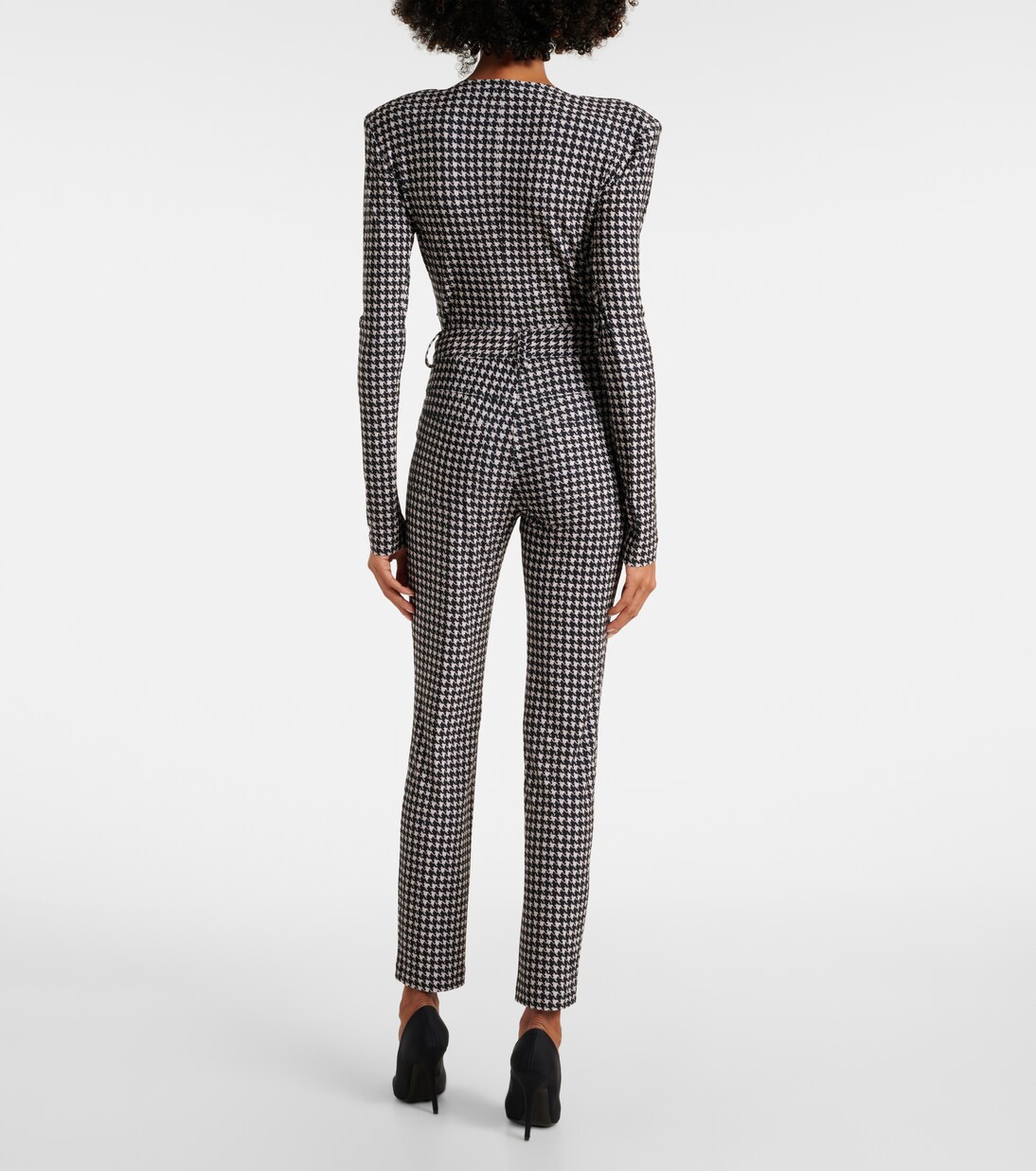 Houndstooth high-rise slim pants | Norma Kamali