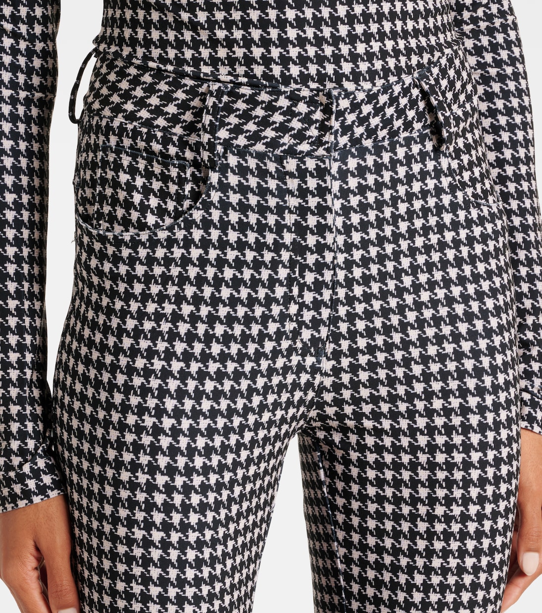 Houndstooth high-rise slim pants | Norma Kamali