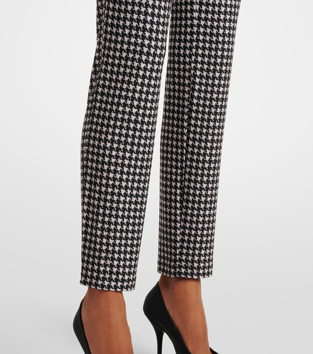Houndstooth high-rise slim pants | Norma Kamali