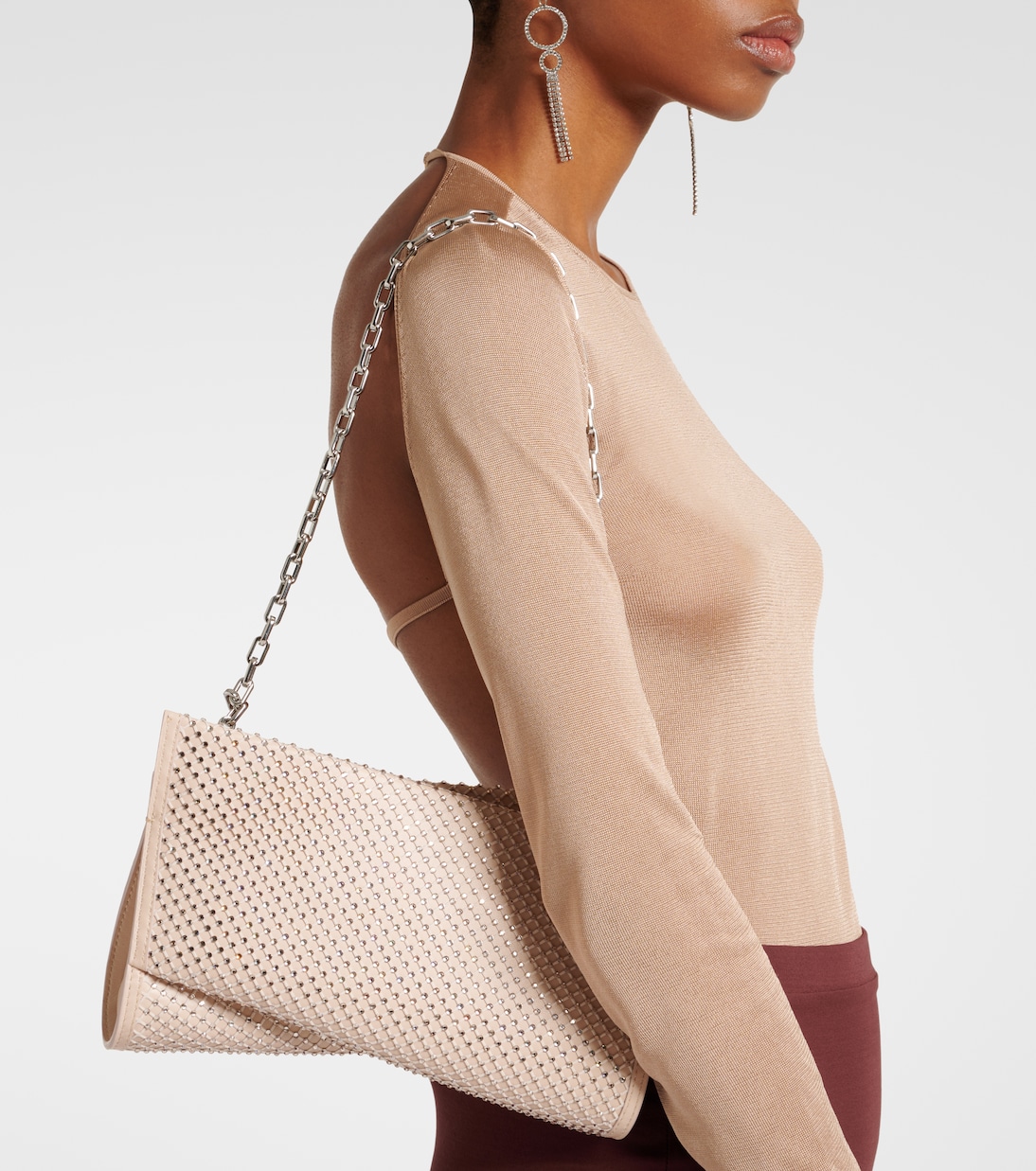 Clutch Loubitwist Small aus Leder mit Kristallen | Christian Louboutin