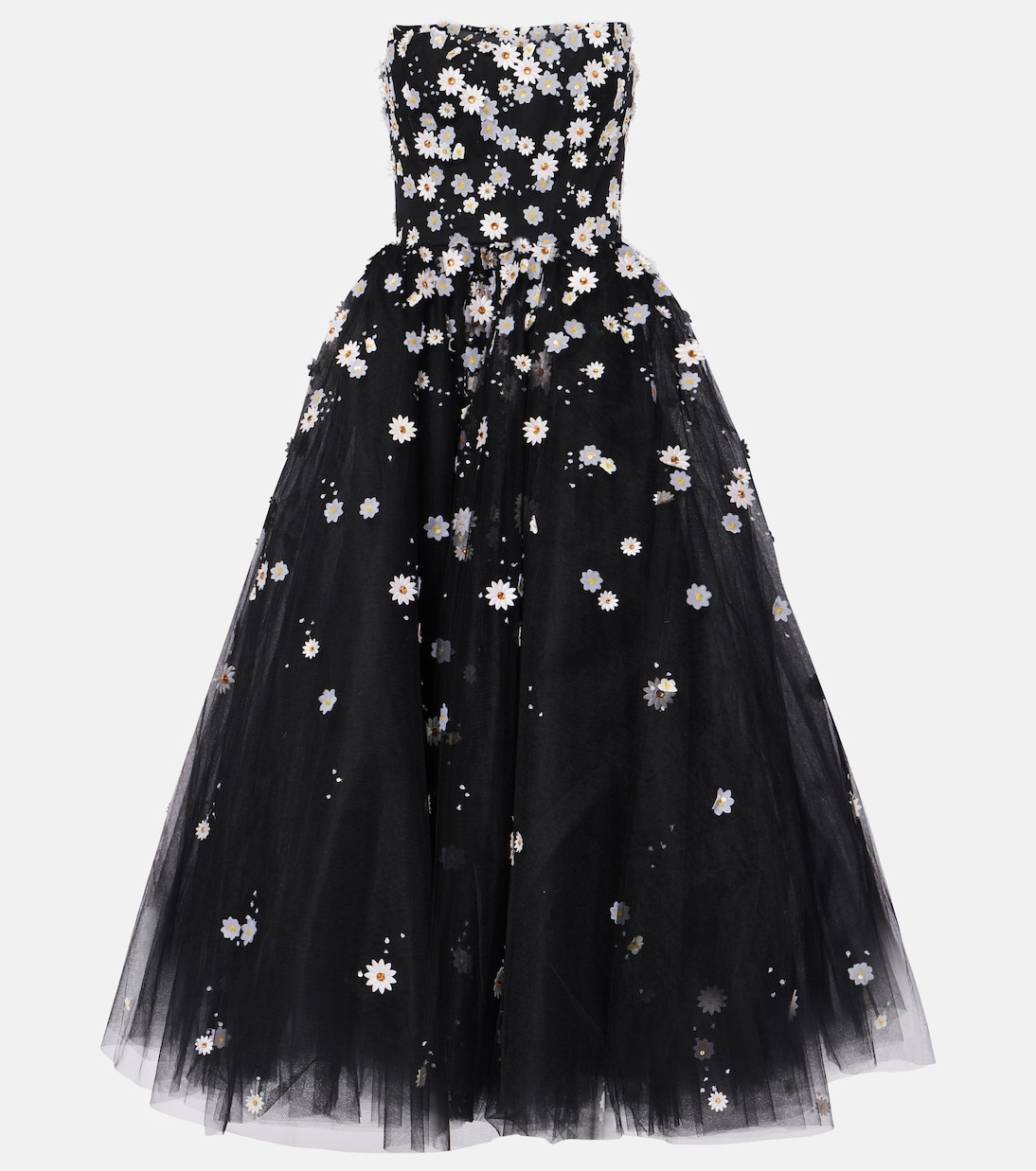 Besticktes Midikleid aus Tüll | Monique Lhuillier
