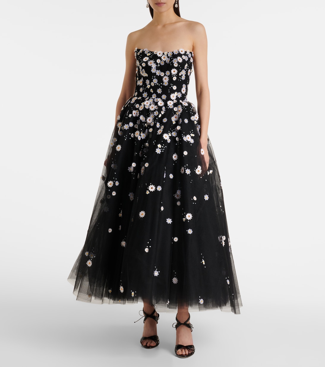 Besticktes Midikleid aus Tüll | Monique Lhuillier