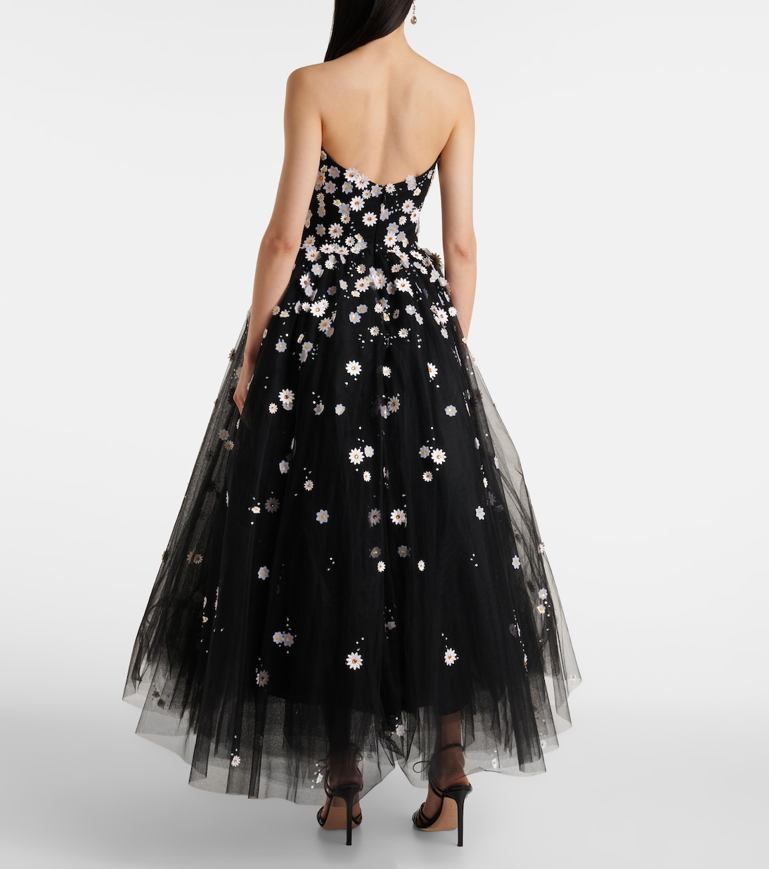 Besticktes Midikleid aus Tüll | Monique Lhuillier
