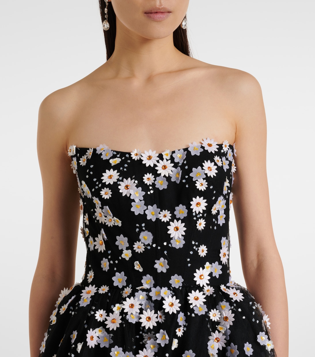 Besticktes Midikleid aus Tüll | Monique Lhuillier