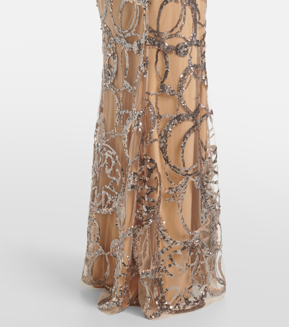Sequined sheer tulle gown | Elie Saab