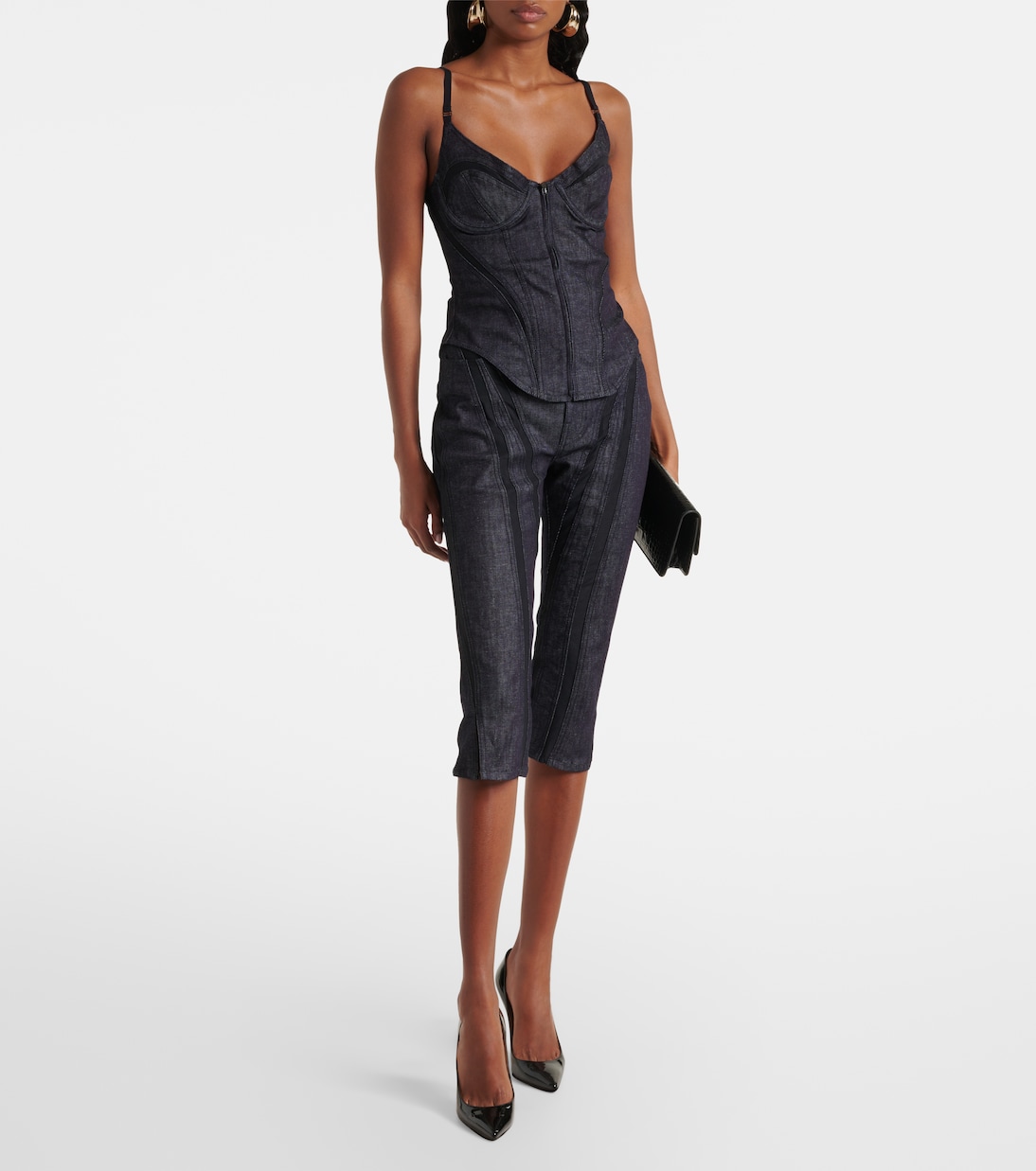 Jeans cropped con mesh | Mugler