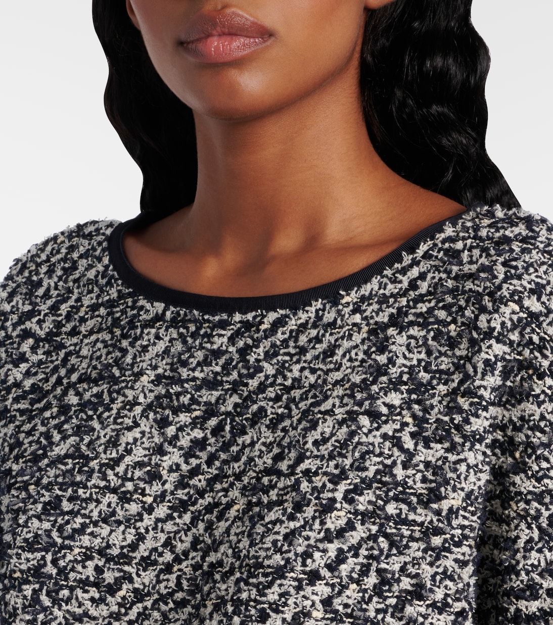 Top in tweed di misto cotone e raso | Moncler