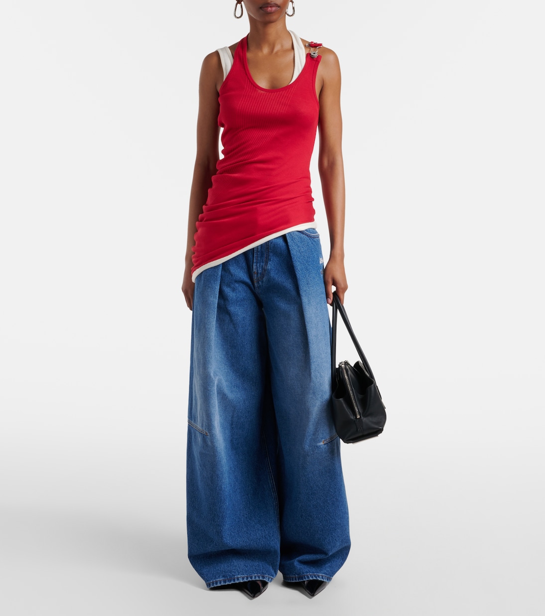 Layered cotton jersey tank top | Jean Paul Gaultier