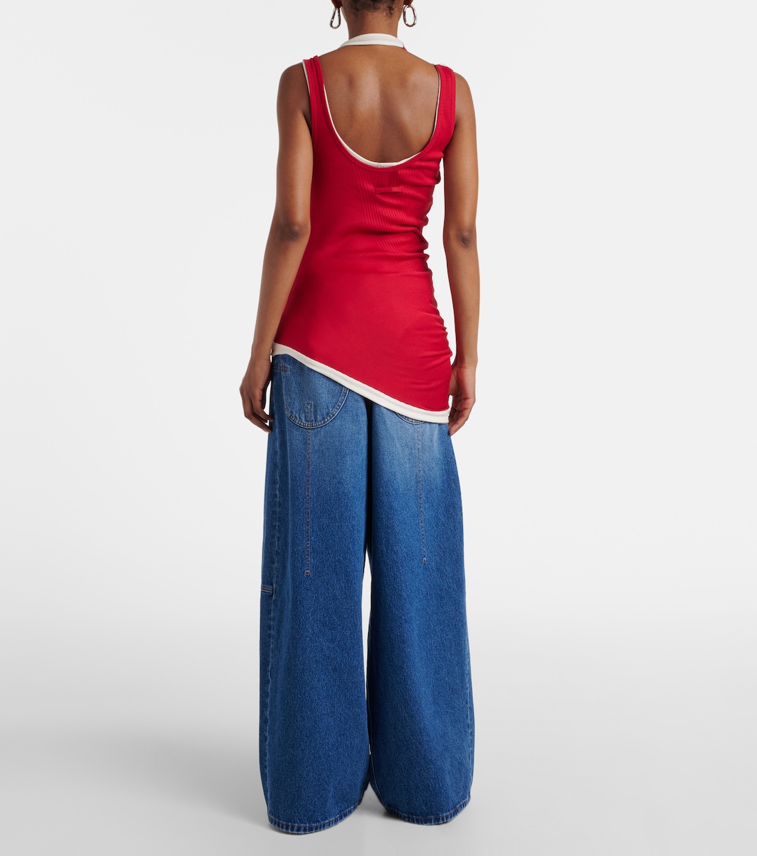 Layered cotton jersey tank top | Jean Paul Gaultier
