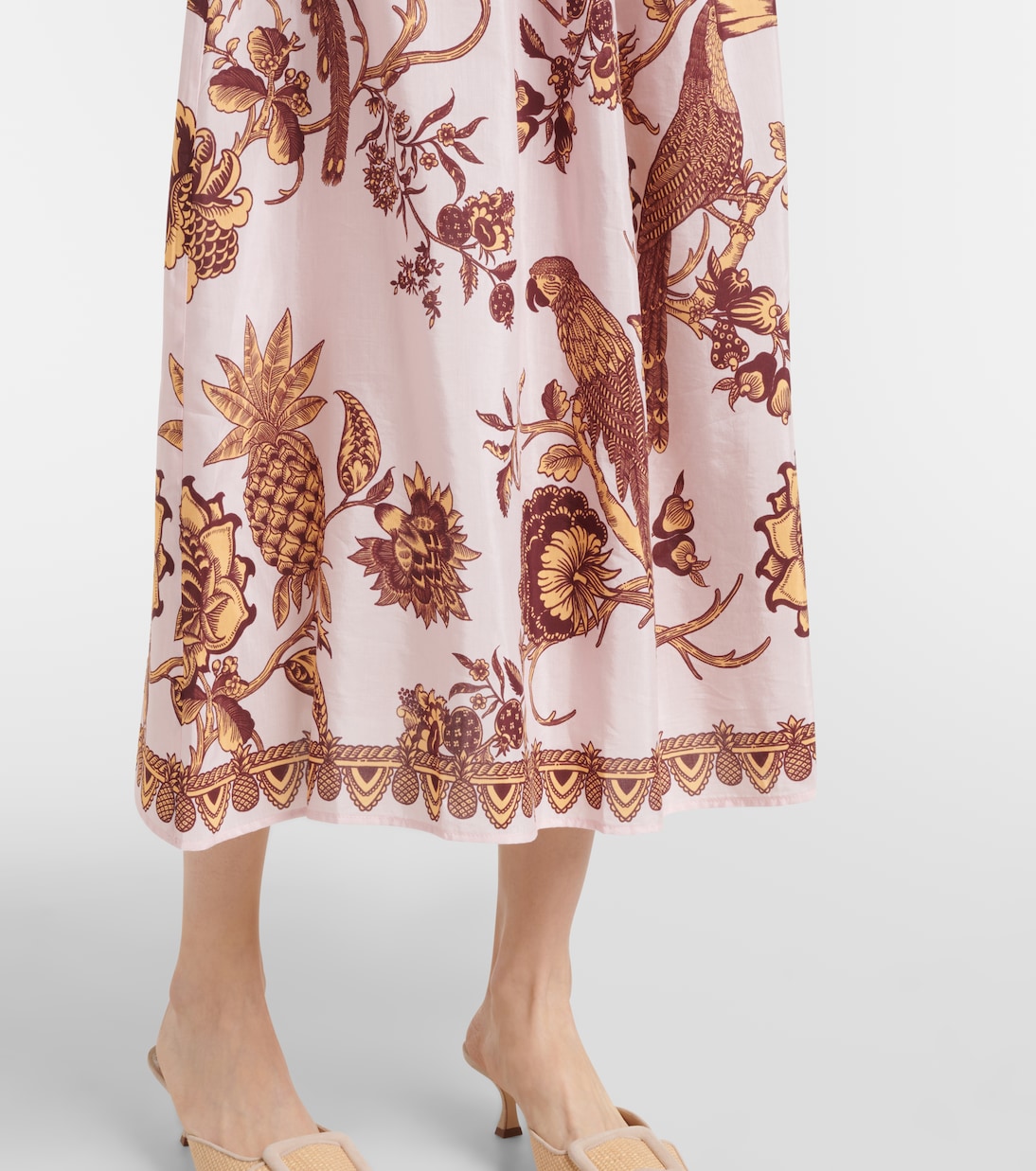 Robe midi Tropical Landing en coton mélangé | Farm Rio
