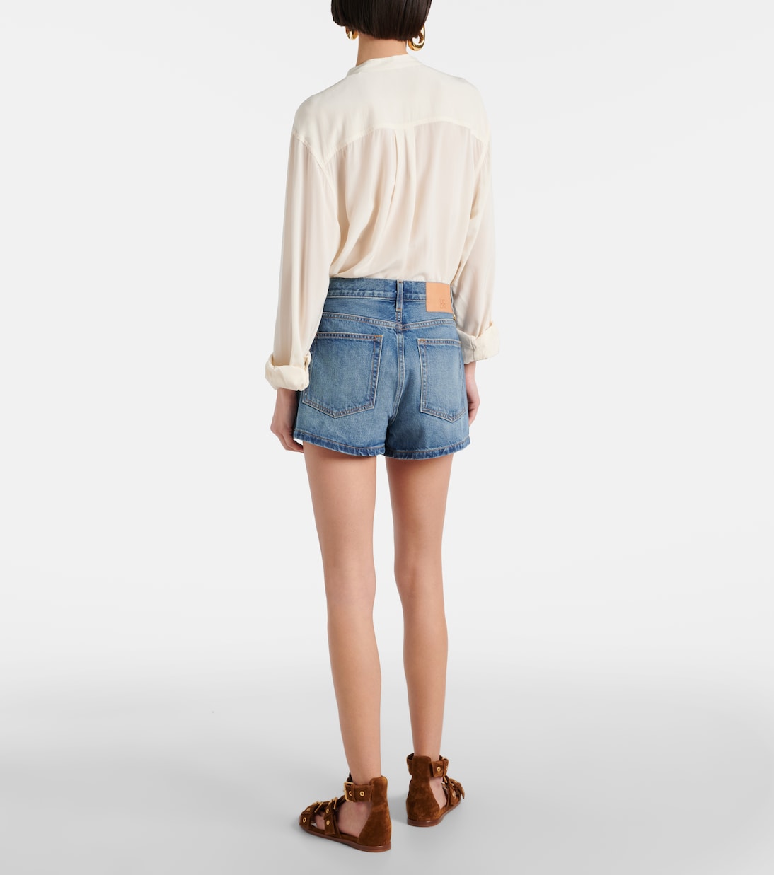Short Greta à taille haute en jean | Ulla Johnson