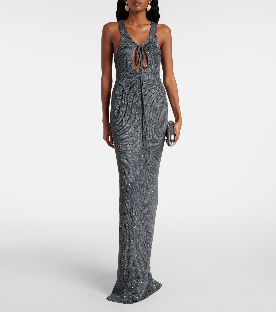 Abito lungo Jules in maglia con paillettes | Bananhot