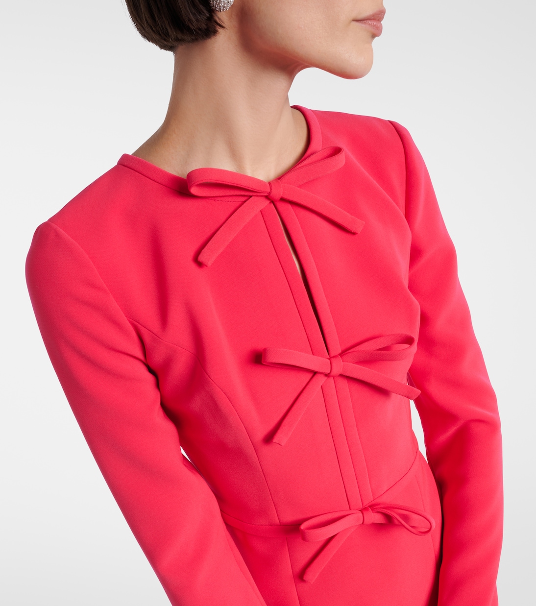 Abito midi in crêpe con fiocchi | Carolina Herrera