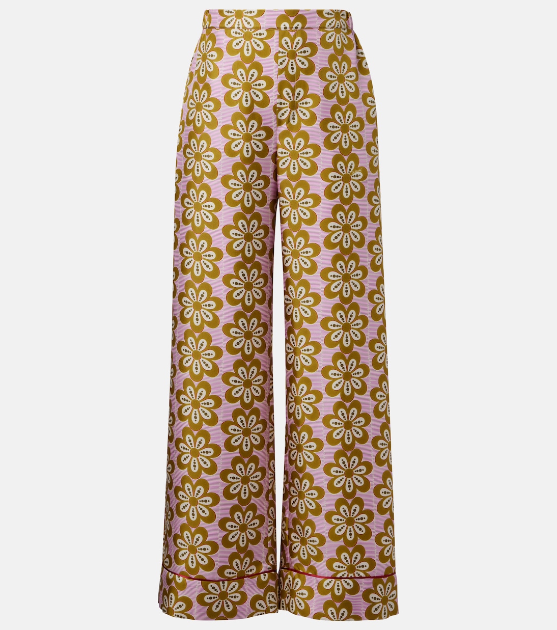 Floral silk twill pijama pants | La DoubleJ