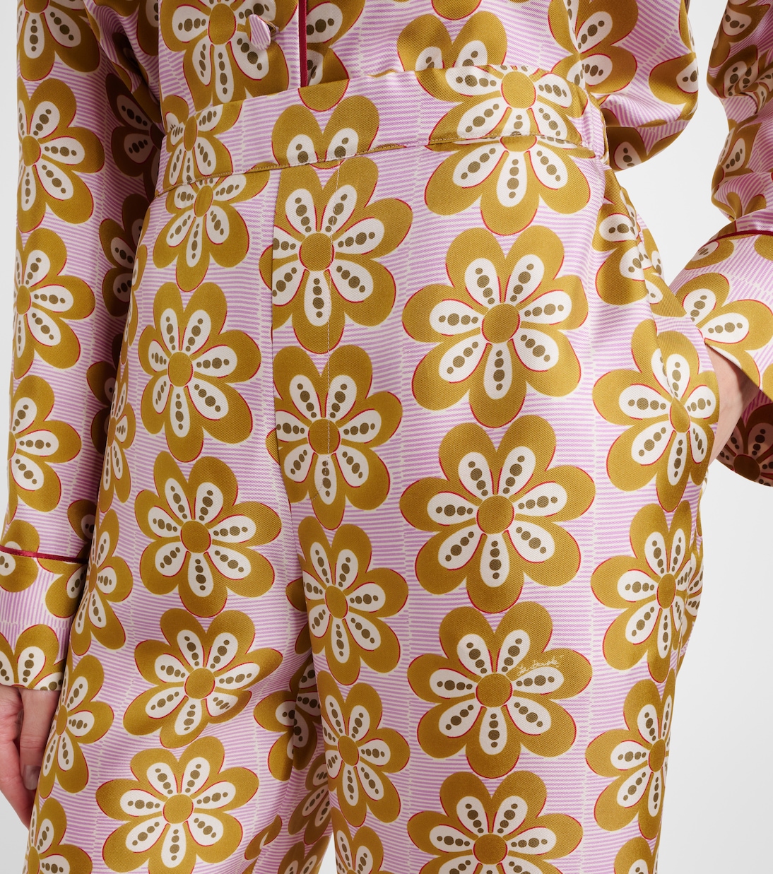 Floral silk twill pijama pants | La DoubleJ
