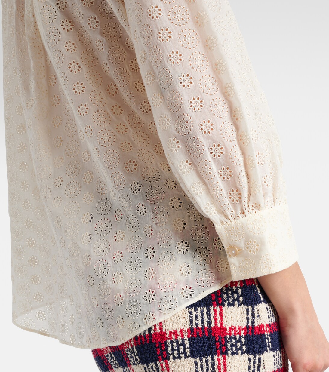 Camicia in popeline di cotone con ricamo sangallo | Valentino