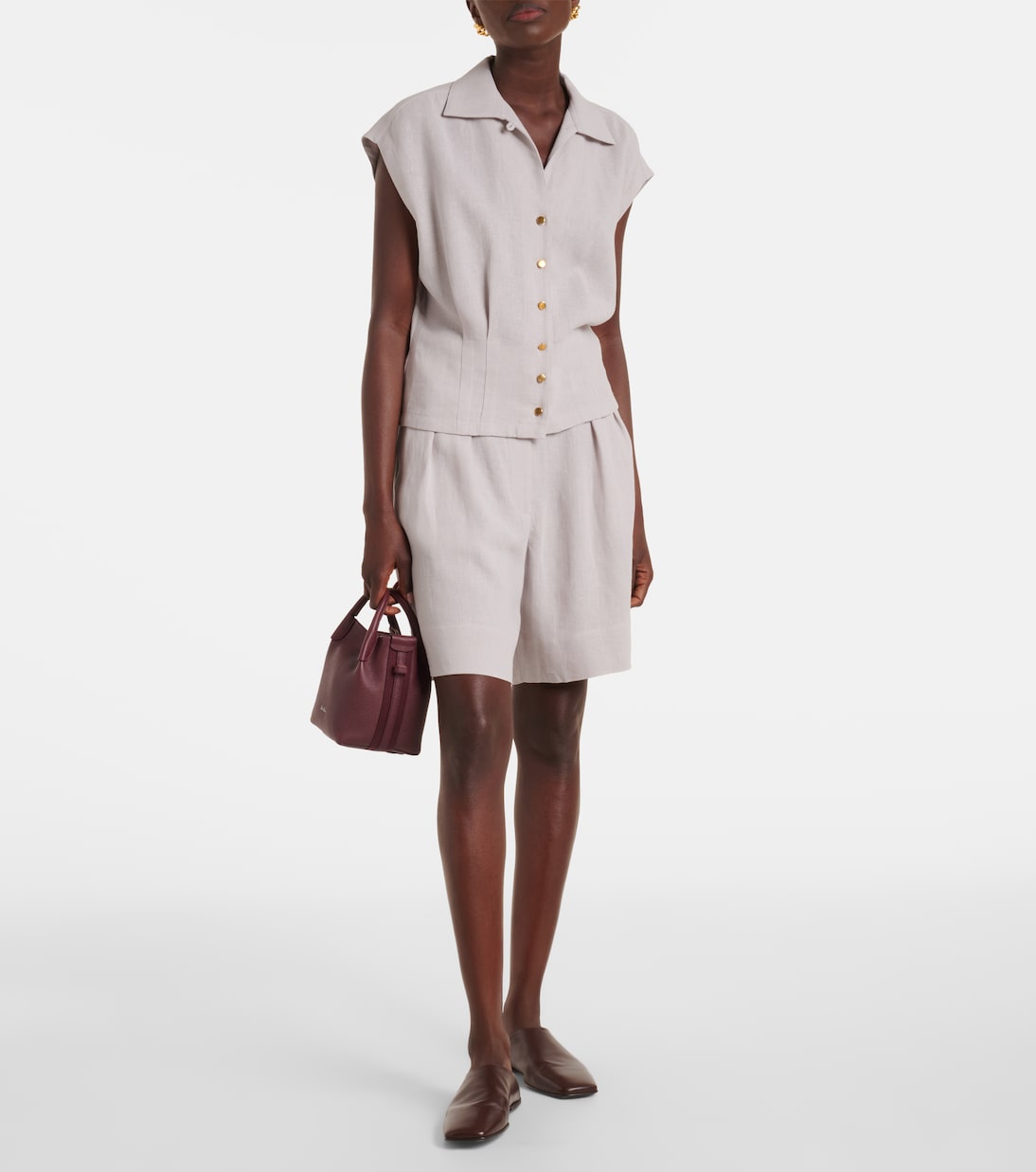 Dorin linen crêpe Bermuda shorts | Loro Piana