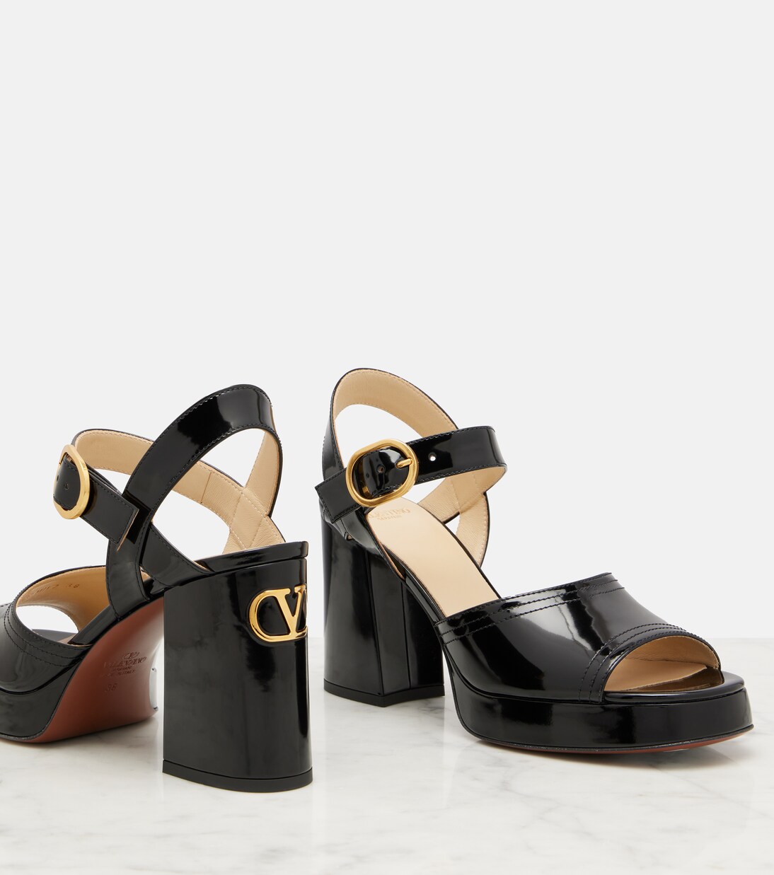 Plateausandalen Fawcette VLogo Signature 100 aus Leder | Valentino Garavani