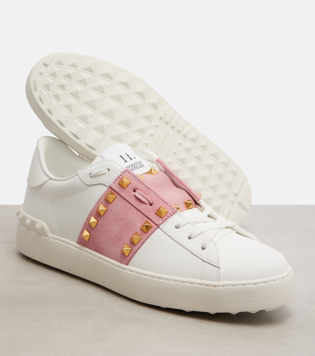 Rockstud Untitled leather sneakers | Valentino Garavani