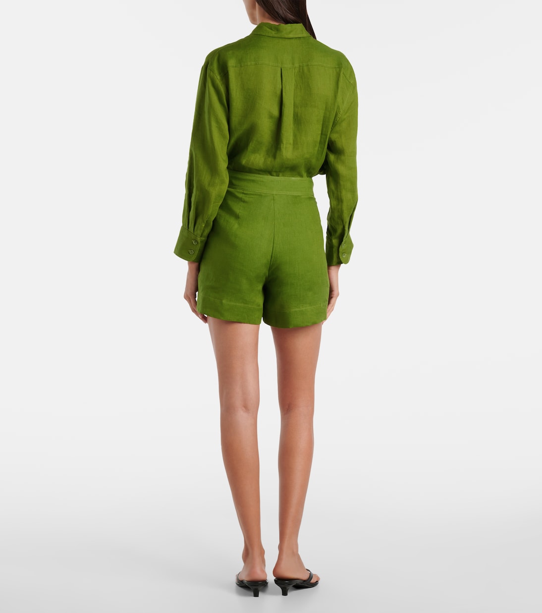 Shorts Correct de lino de tiro alto | Eres