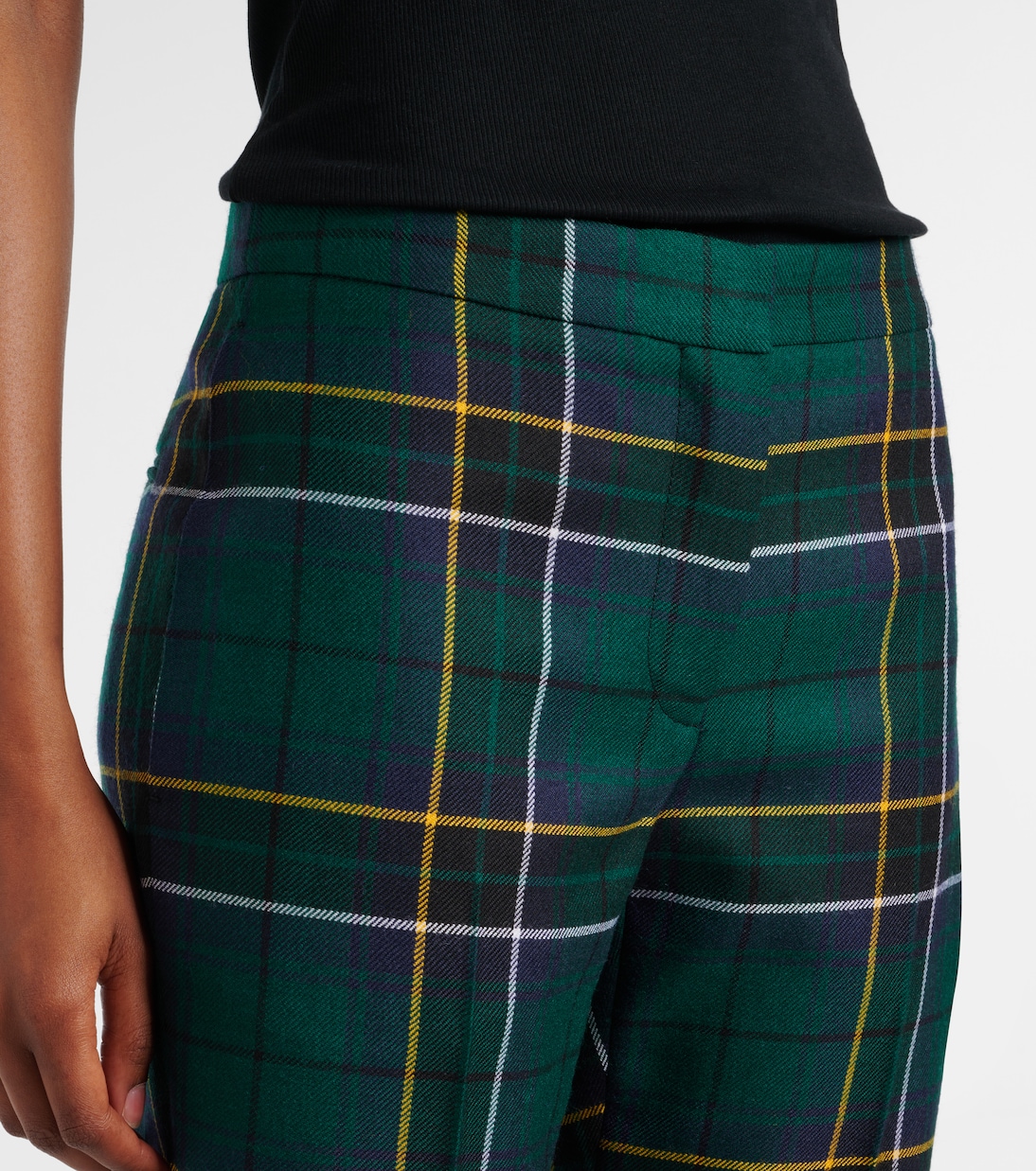 Plaid wool straight pants  | McQueen