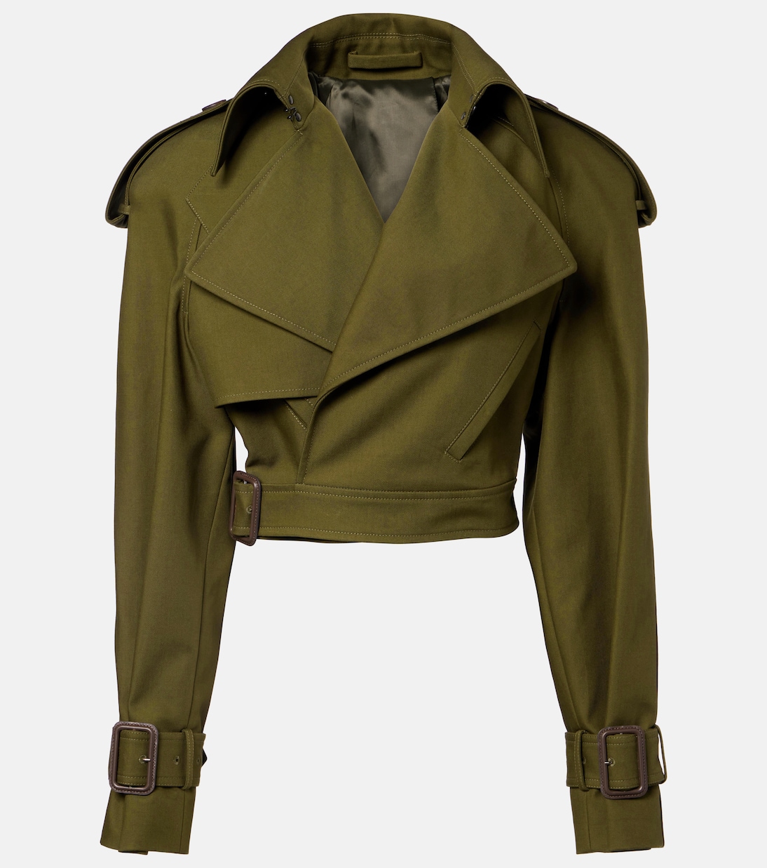 Cropped cotton twill trench coat | Wardrobe.NYC