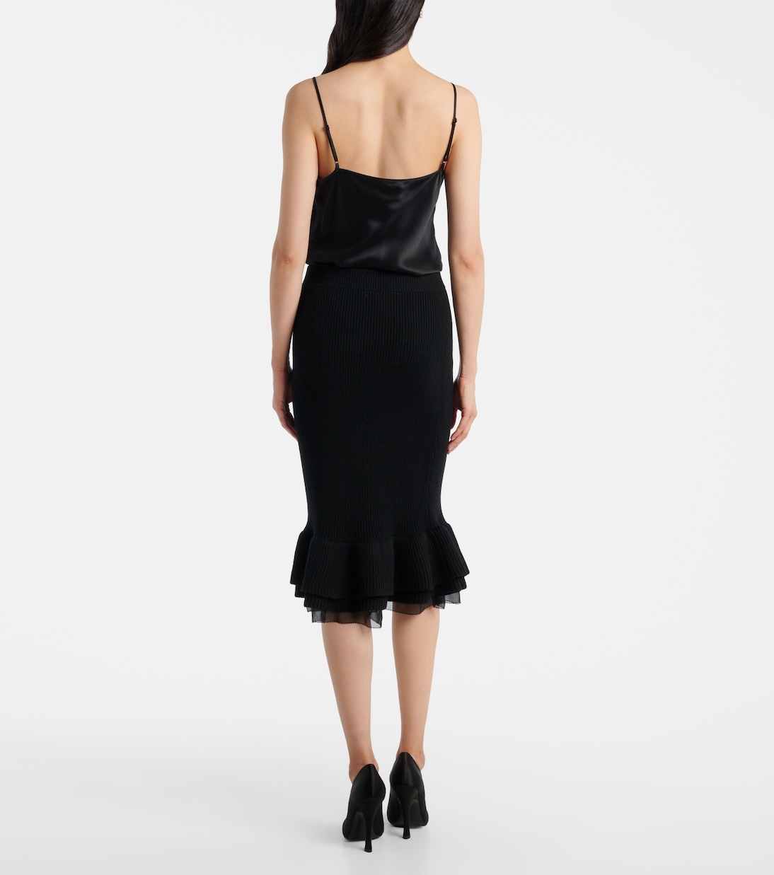 Peplum wool-blend midi skirt | Nina Ricci