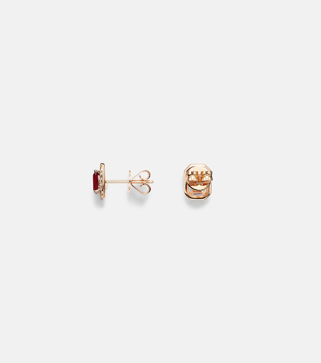 18kt rose gold earrings with rubies and diamonds | Shay Jewelry