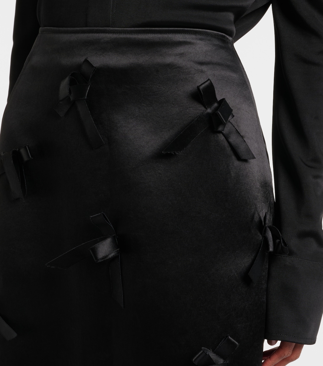 Falda midi de satén con lazo | Jil Sander