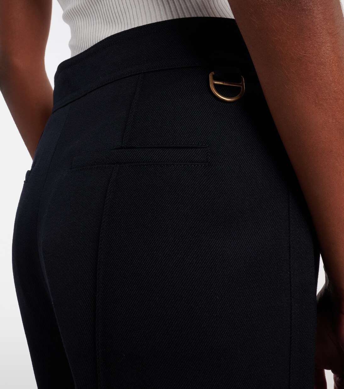 Virgin wool gabardine flared pants | Chloé