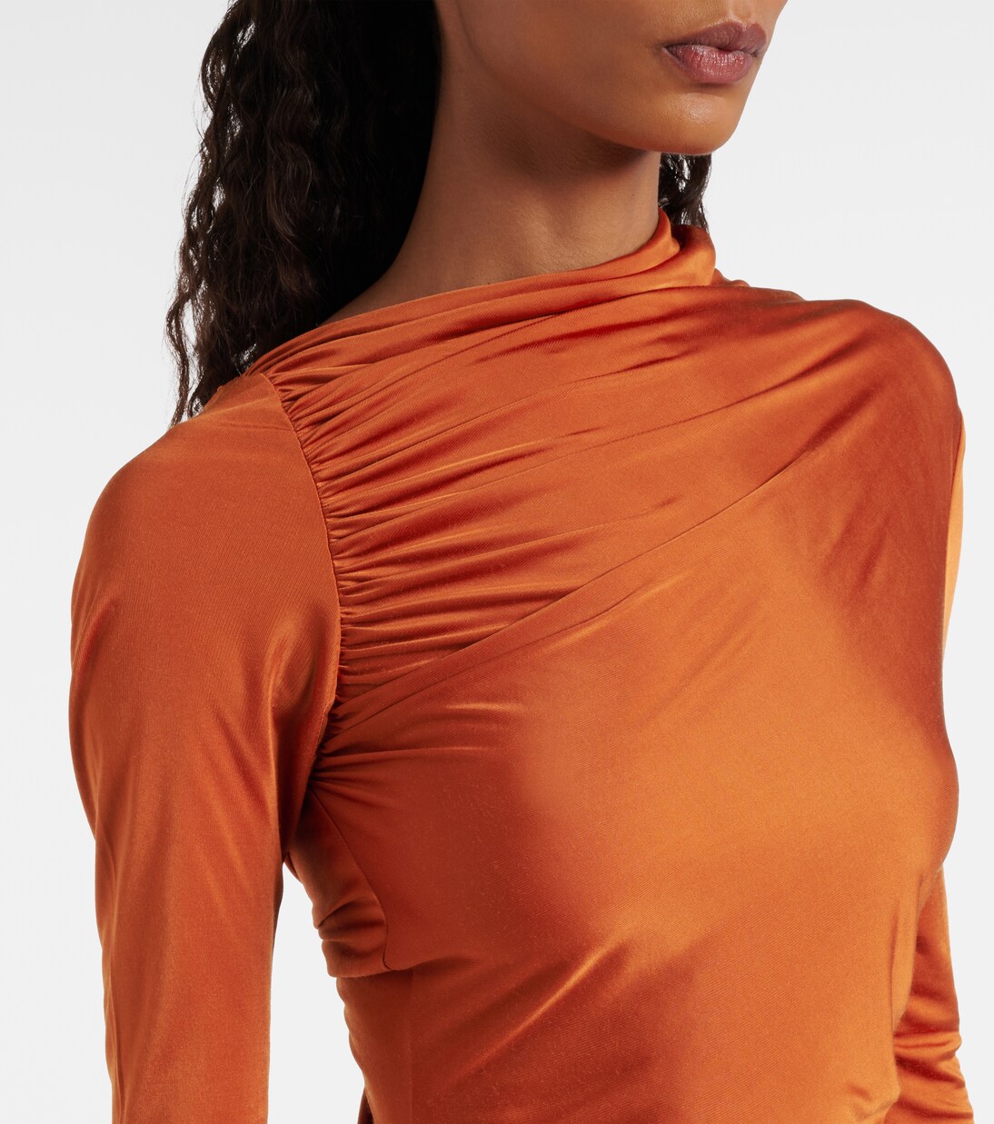 Svita ruched satin jersey midi dress | Rick Owens