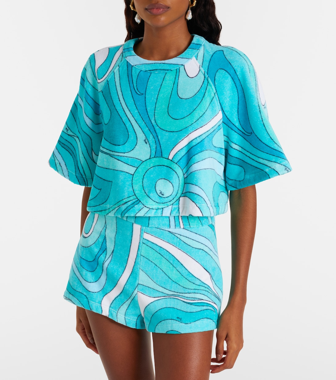 Top cropped Iride in spugna di cotone | Pucci