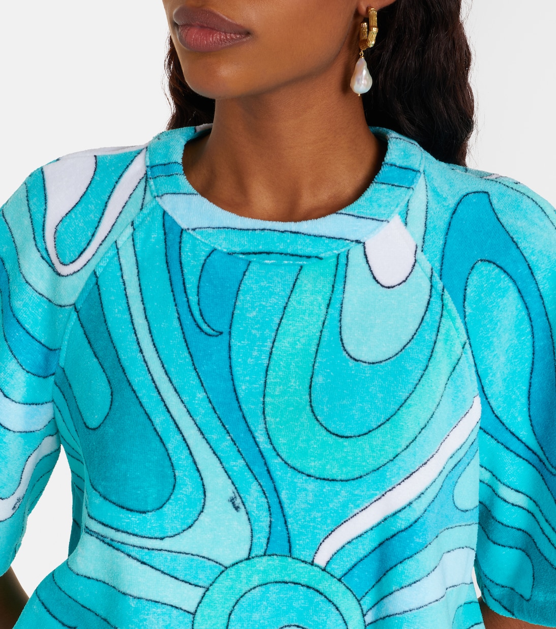 Top cropped Iride in spugna di cotone | Pucci