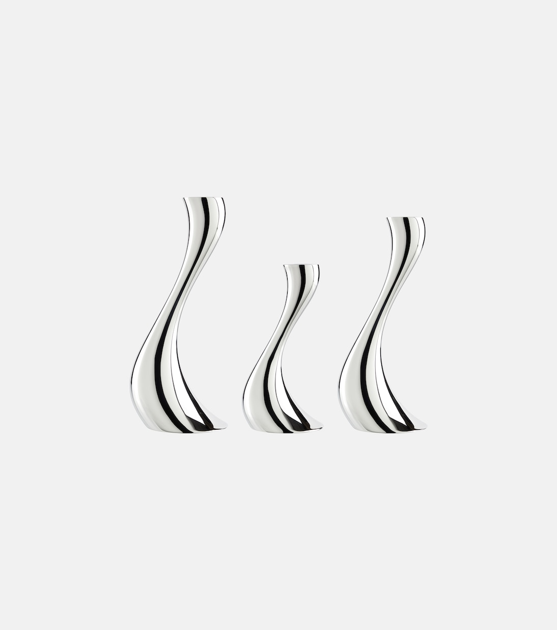 Cobra set of 3 stainless steel candle holders by Constantin Wortmann | Georg Jensen