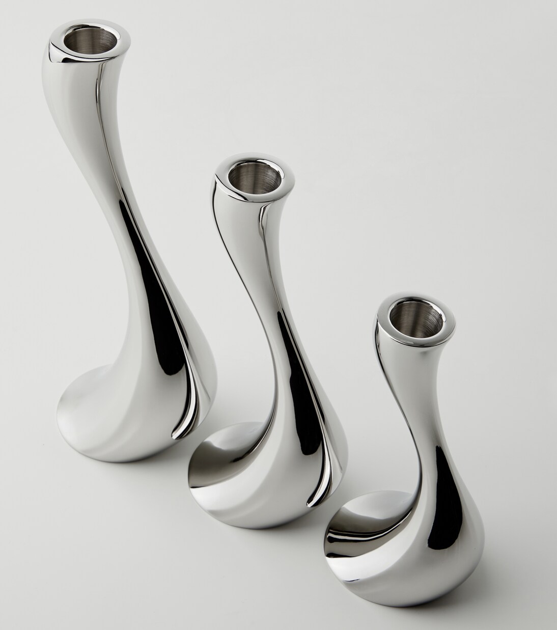 Cobra set of 3 stainless steel candle holders by Constantin Wortmann | Georg Jensen